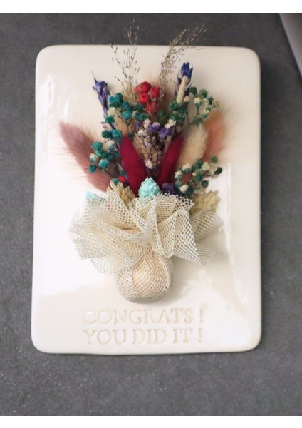 ile Çok Özel Hediyeler 🎁 Dekoratif Kutlama Masa Süsü 🎁 Congrats! You Dıd It! – Tebrikler! Başardın! Şık Masa Dekoru