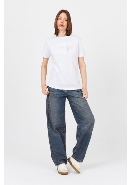 Beyaz Change Yazı Kabartmalı Tişört 25227 modelleri