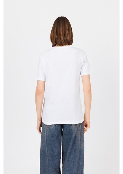 Beyaz Change Yazı Kabartmalı Tişört 25227 indirimleri