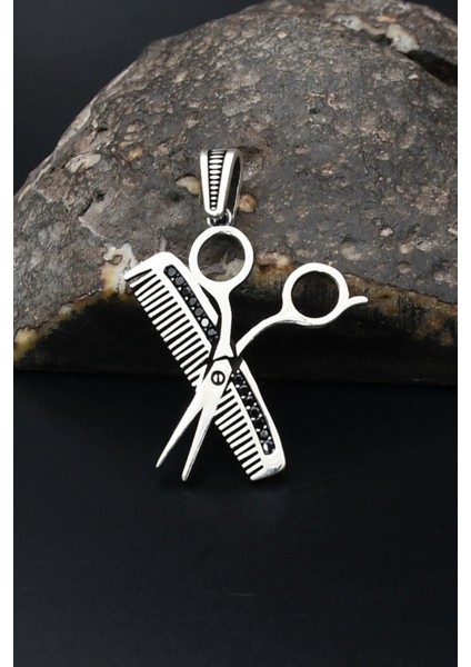 Kolye Ucu Tarak-Makas 925 Ayar Gümüş 901817