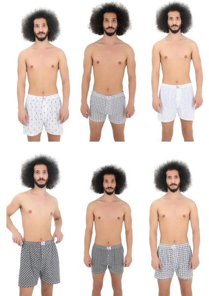 Erkek 10'lu Paket Karışık Desenli Düğmeli Boxer fiyatları