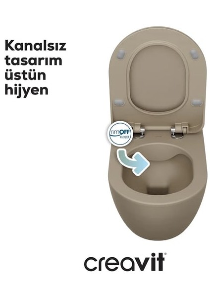 FE322 Free Rim-Off Kanalsız Asma Klozet Cappucino Mat fiyatları