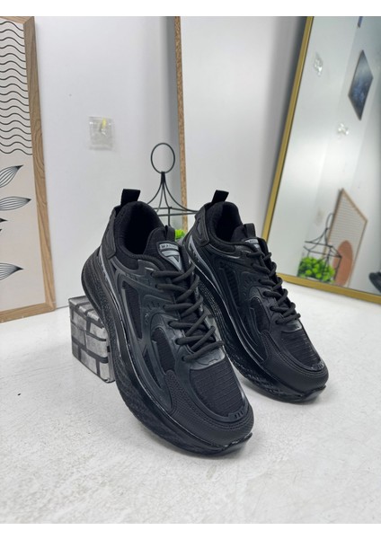 Günlük Erkek Sneaker Fileli Bağcıklı Kalın Tabanlı Rahat Spor Ayakkabı 4267