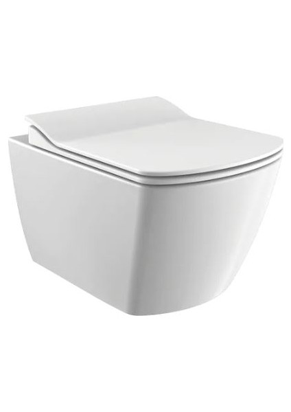 EG321 Elegant Kanalsız Rim-Off Asma Klozet ve Yavaş Kapanan Kapak