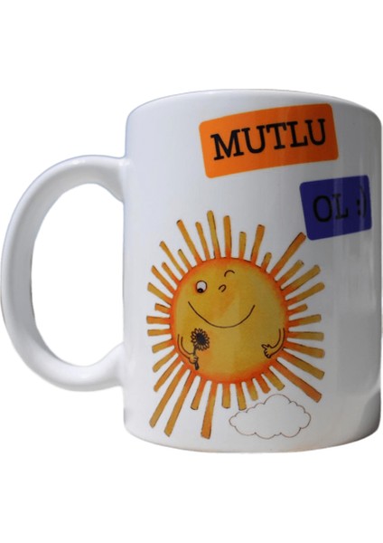Mutlu Ol Baskılı Kupa Bardak