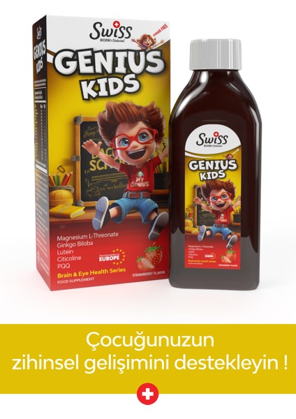 Genius Kids 150 ml Şurup Magnezyum L Threonate Sitikolin Içeren Çocuk Şurubu Zeka Gelişim Şurubu