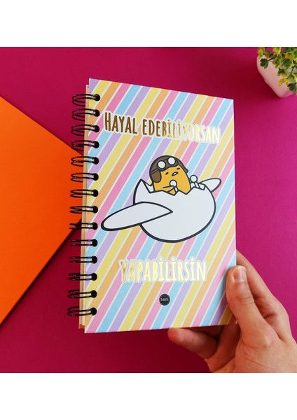 Özel Tasarım Spiralli 15*21 cm Dot Defter, Eskiz Defteri, Doodle Book - 2 Sayfa Stıcker Hediyeli indirimleri
