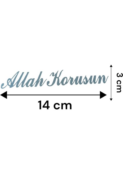 Allah Korusun Yazılı Oto Sticker Gri 14X3CM fiyatları