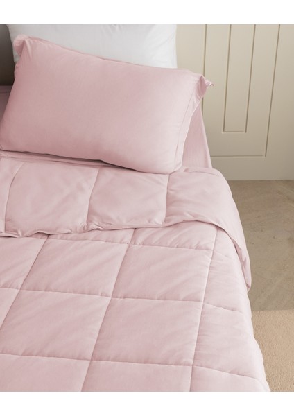Ilus Bambu Çift Kişilik Comforter Set - Pudra