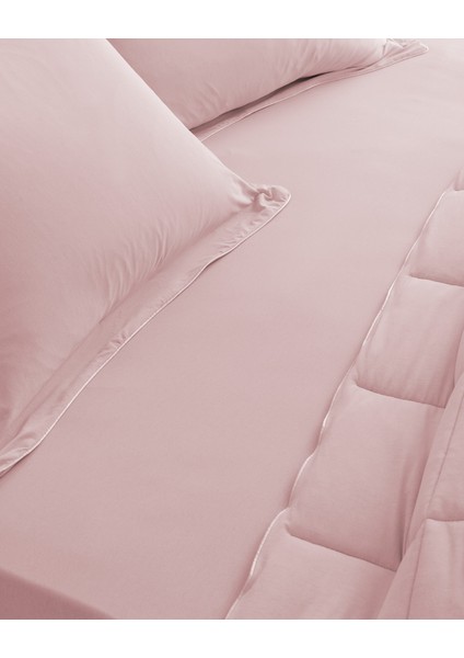 Ilus Bambu Çift Kişilik Comforter Set - Pudra