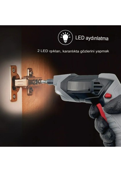 Şarjlı Pratik Mini Tornavida Matkap Kablosuz Elektrikli Tornavida Seti Taşınabilir Matkap