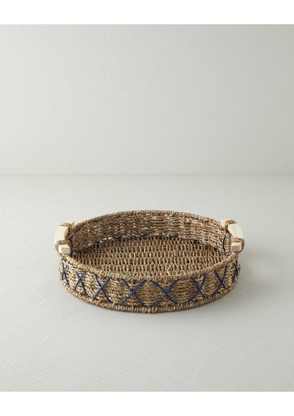 Savanna Hasır Tepsi 32 cm Mavi-Bej fiyatları