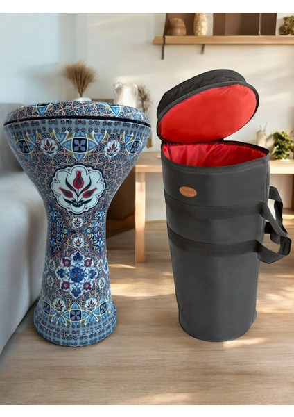 Döküm Mısır Darbuka - İznik Çinisi Deseni - Gigbag Çanta