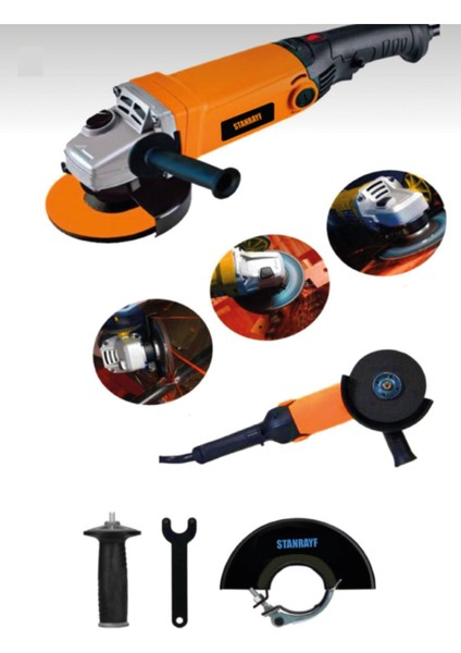 Alman Teknoloji Bakır Sargı Devir Ayarlı 4100 W Spiral Avuç Içi Kesme ve Taşlama Makinası