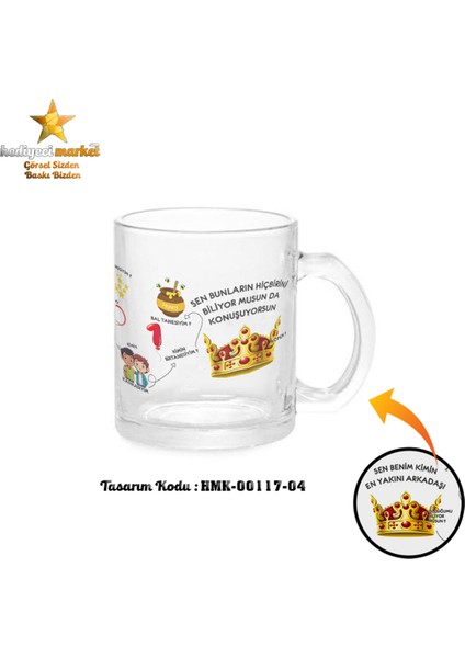 Prens Karakter Temalı Şeffaf Cam Kupa Bardak - HMK-00117-03 ve HMK-00117-04 fiyatları