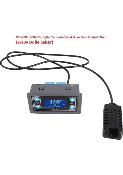 Xy-Wth1 6-30V Dc Dijital Termostat Sıcaklık ve Nem Kontrol Cihazı (6-30V Dc ile Çalışır)