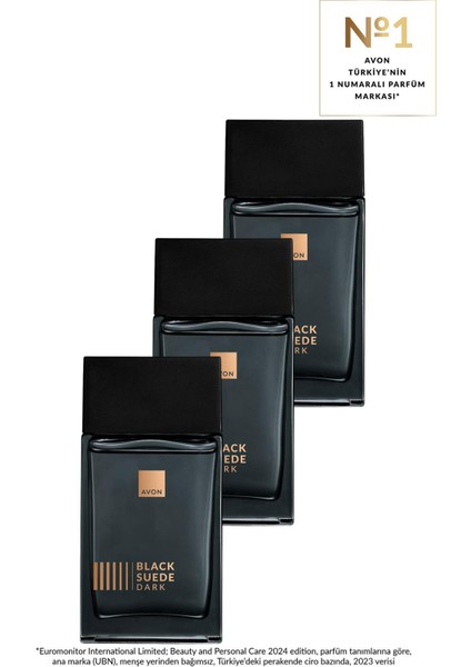 Black Suede Dark Erkek Parfüm EDT Üçlü Set 75 ml