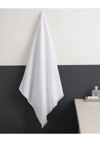 Soderna Pamuklu Banyo Havlusu - Beyaz/gri