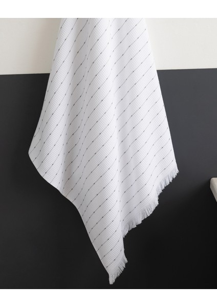 Soderna Pamuklu Banyo Havlusu - Beyaz/gri fiyatları