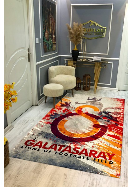 Kaymaz Taban Yıkanabilir Dekoratif Modern Desenli Çocuk Halısı