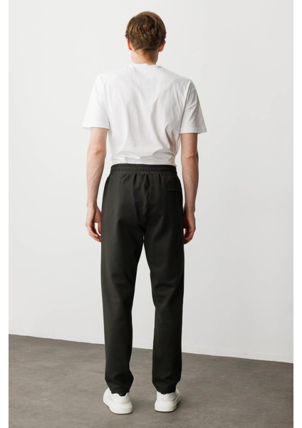 Erkek Cep Yanı Kumaş Eşofman Altı K.haki modelleri