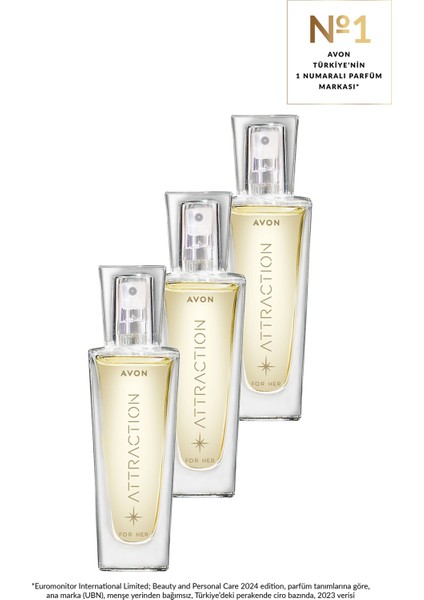 Attraction Kadın Parfüm Edp 30 Ml. Üçlü Set