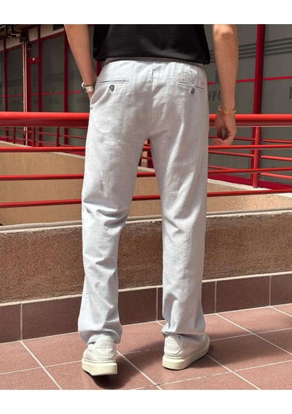 Erkek, Bel lastikli, Geniş kesim, Keten dokuma, pamuklu, pileli pantolon 302 fırsatları