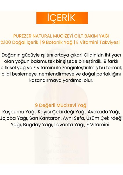 Doğal Mucizevi Cilt Bakım Yağı 30 ml modelleri
