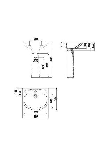 PA060 Pitta Tam Ayak Lavabo 60 cm fiyatları