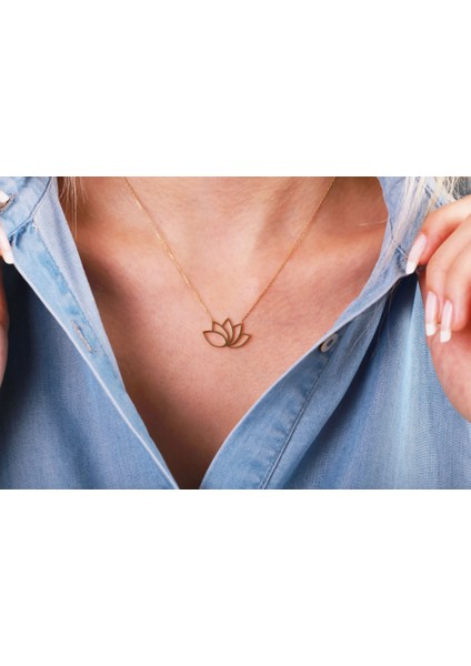 Onseva Kuyumculuk 14 Ayar Lotus Kolye