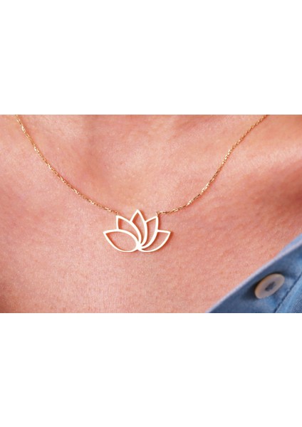 Onseva Kuyumculuk 14 Ayar Lotus Kolye
