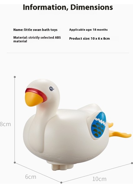 Bebek Banyo Oyuncakları, Sevimli Küçük Beyaz Kaz Saatli Banyo Yüzen Oyuncaklar (Yurt Dışından)