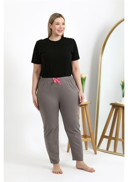 Kadın Pamuklu Büyük Beden Alt Pijama 27559 Vizon
