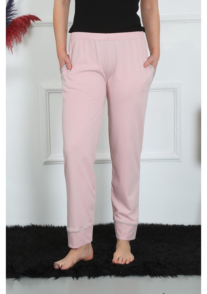 Kadın Pamuk Penye Cepli Tek Alt Pijama Pudra 27512 fiyatları