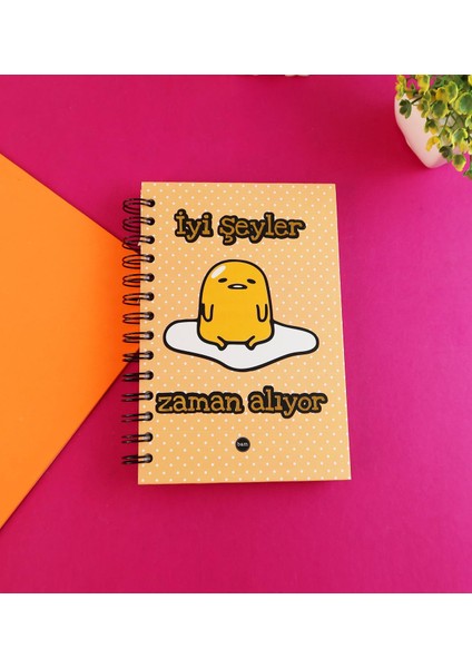 Özel Tasarım Spiralli 15*21 cm Dot Defter, Eskiz Defteri, Doodle Book - 2 Sayfa Stıcker Hediyeli