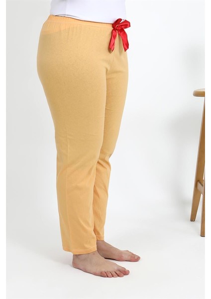 Modaserdem Akbeniz Kadın Pamuklu Büyük Beden Alt Pijama 27559 Sarı