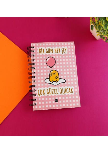 Özel Tasarım Spiralli 15*21 cm Dot Defter, Eskiz Defteri, Doodle Book - 2 Sayfa Stıcker Hediyeli