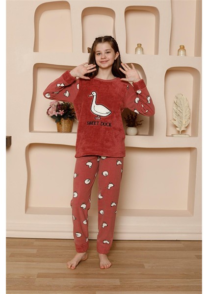 Modaserdem Mdsrdm Kız Çocuk Welsoft Polar Vizon Pijama Takımı 20525