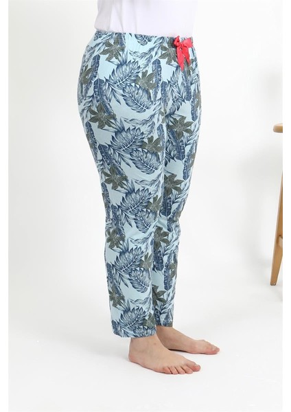 Kadın Pamuklu Büyük Beden Alt Pijama 27558 Mavi fırsatları