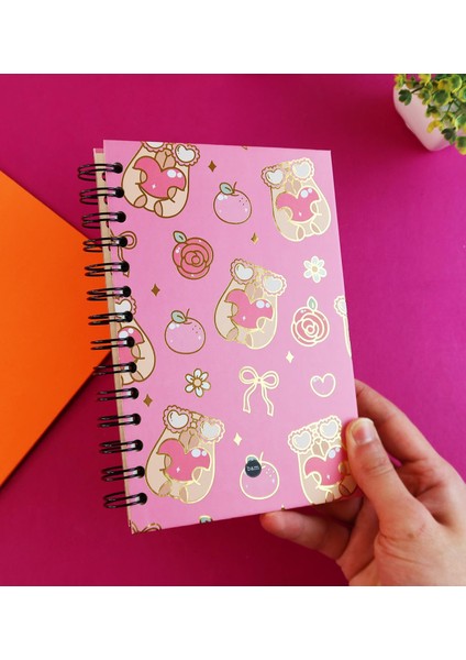 Özel Tasarım Spiralli 15*21 cm Dot Defter, Eskiz Defteri, Doodle Book - 2 Sayfa Stıcker Hediyeli modelleri