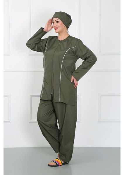 Büyük Beden Tesettür Büyük Mayo Haki 44010 fiyatları