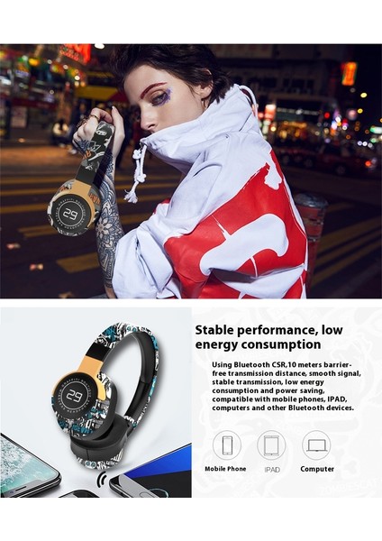 Bluetooth Kulaklık Kafa Bandı, Mikrofonlu Kablosuz Kulaklık, Ev Ofis Cep Telefonu Pc Vb. Için Uygun Derin Baslı Yüksek Sadakatli Stereo Kulaklık. (Yurt Dışından) fiyatları