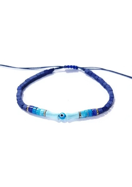 Varisit ve Hematit Doğaltaşlı Sedef ve Nazar Boncuklu Küp Miyuki Unisex Bileklik fiyatları