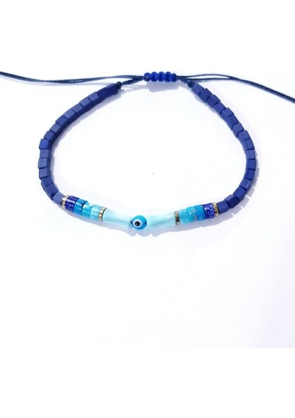 Varisit ve Hematit Doğaltaşlı Sedef ve Nazar Boncuklu Küp Miyuki Unisex Bileklik fırsatları