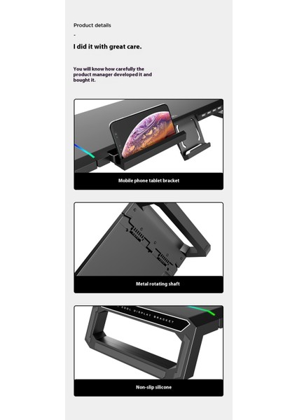 Bilgisayar Monitörü Yükseltici Stand Çok Fonksiyonlu Stand Masaüstü Yükseltici Stand Katlanır Depolama Tabanı (Yurt Dışından)