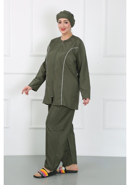 Büyük Beden Tesettür Büyük Mayo Haki 44010 indirimleri