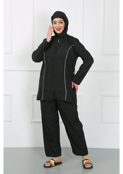 Büyük Beden Tesettür Büyük Mayo Siyah 44010