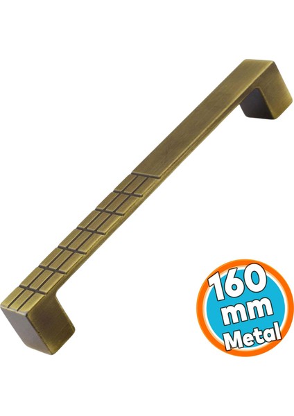 Mobilya Mutfak Çekmece Dolap Dolabı Kulpu Kulbu Kulpları Metal 160 mm Eskitme Antik Sarı