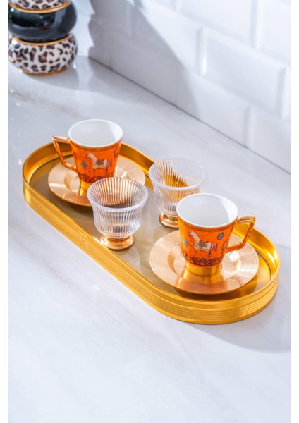 Passifolia 2 Kişilik Cam Tepsili Kahve Fincanı Takımı - 90 ml