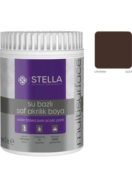 Su Bazlı Saf Akrilik Boya Çikolata RAL-8017
